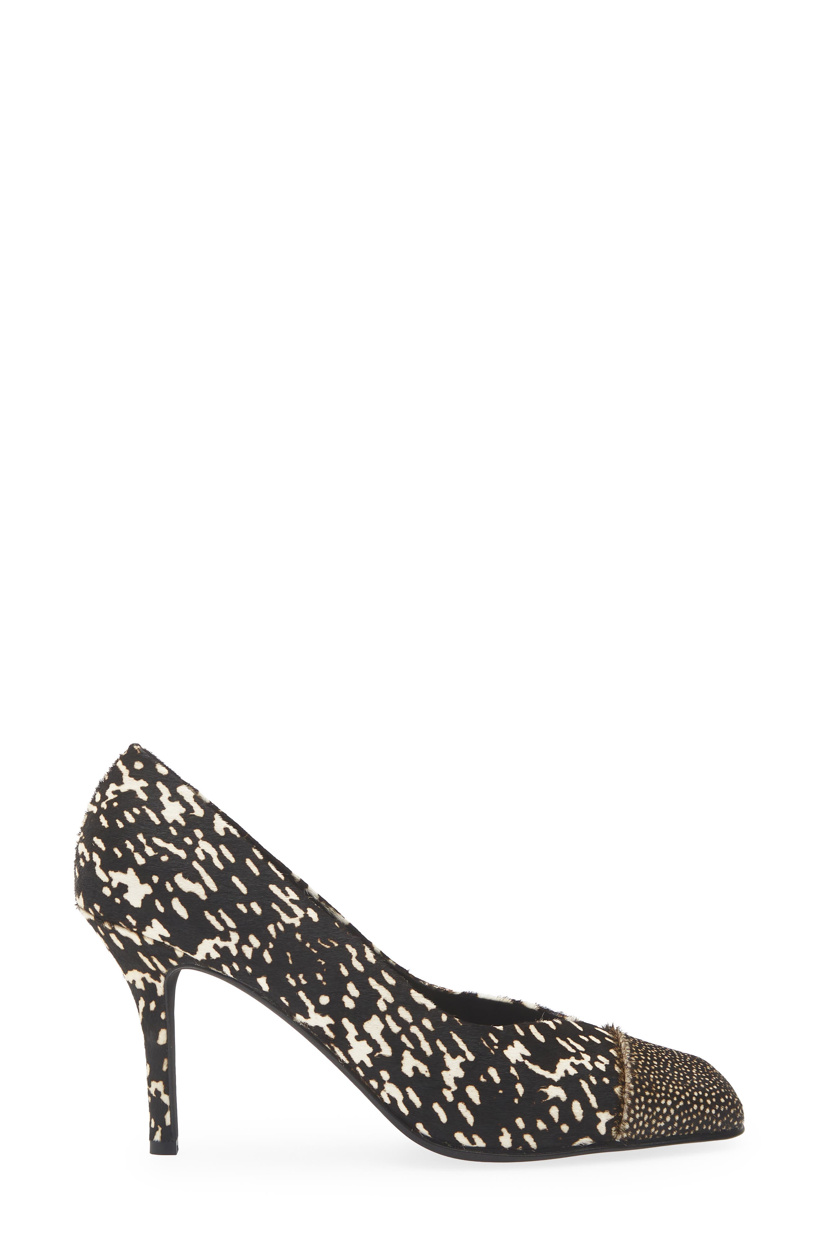 Sound Square Toe Pump, Alternate, color, BLACK WHITE HAIR