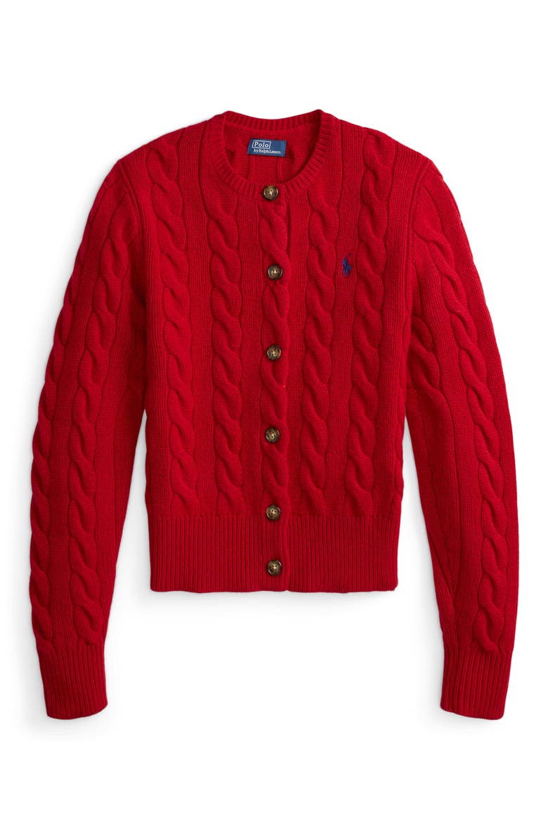 Wool & Cashmere Cable Stitch Cardigan, Alternate, color, UNVRSTY RD