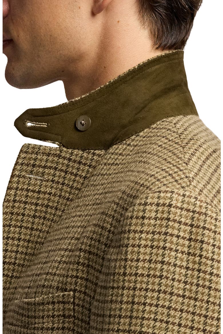 Kent Hand Tailored Houndstooth Check Linen & Wool Sport Coat, Alternate, color, SAGE/ BROWN MULTI