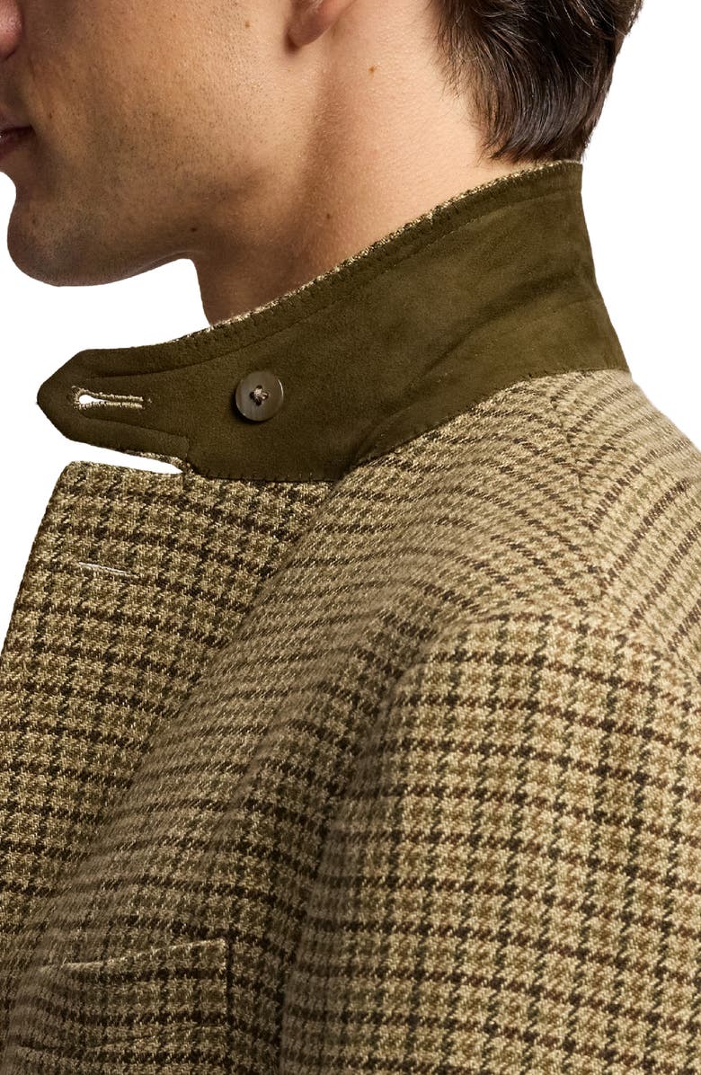 Ralph Lauren Purple Label Kent Hand Tailored Houndstooth Check Linen & Wool Sport Coat, Alternate, color, Sage/ Brown Multi