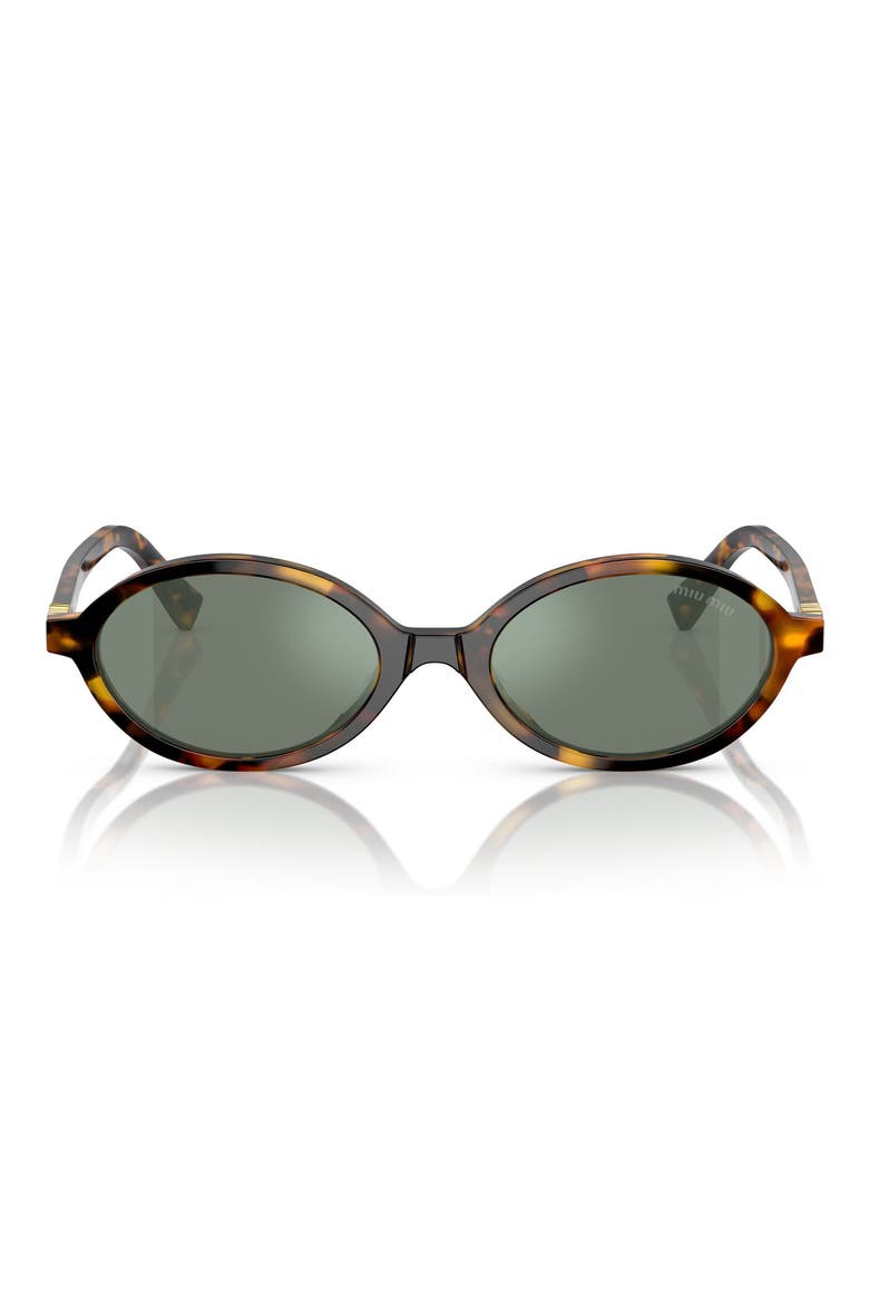 50mm Oval Sunglasses, Main, color, HONEY HAVANA / GREEN / SILVER