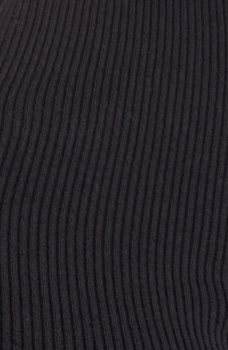 rag & bone The Essential Rib Long Sleeve Polo, Alternate, color, Black