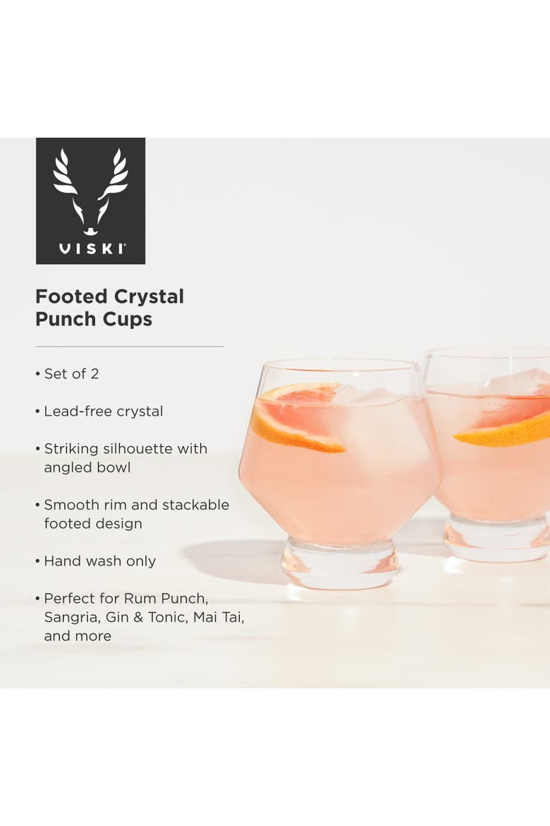 Raye Footed Crystal Punch Cups Set of 2, Alternate, color, Clear