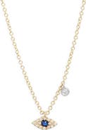 Meira T Evil Eye Diamond & Sapphire Pendant Necklace