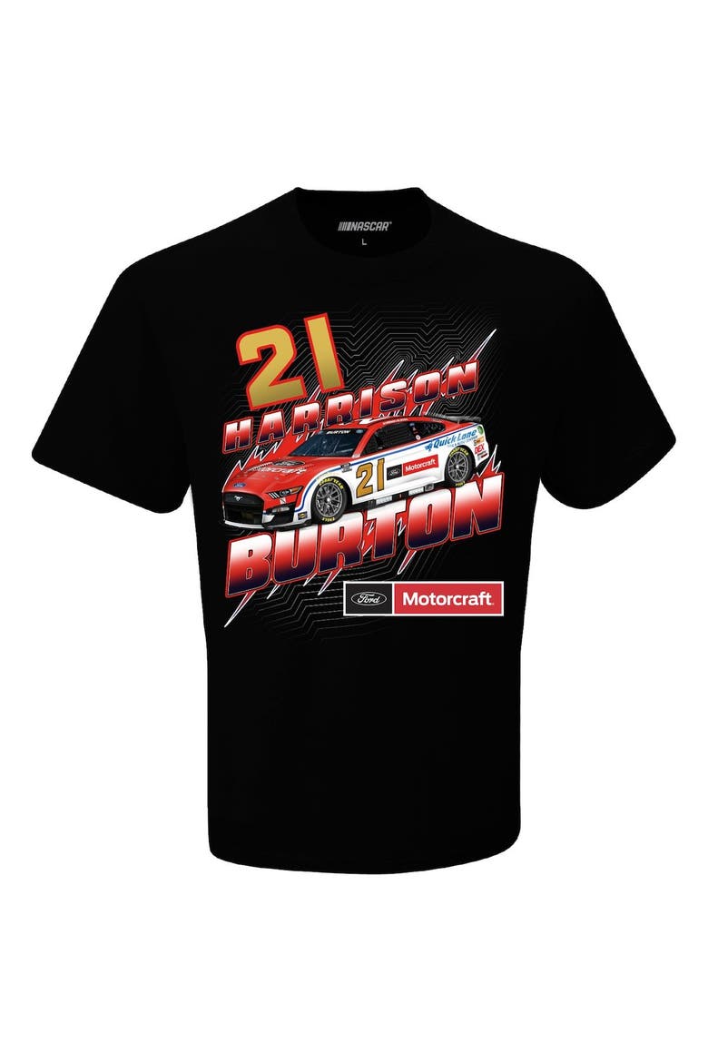Men's Checkered Flag Black Harrison Burton Motorcraft Groove T-Shirt, Alternate, color, Black
