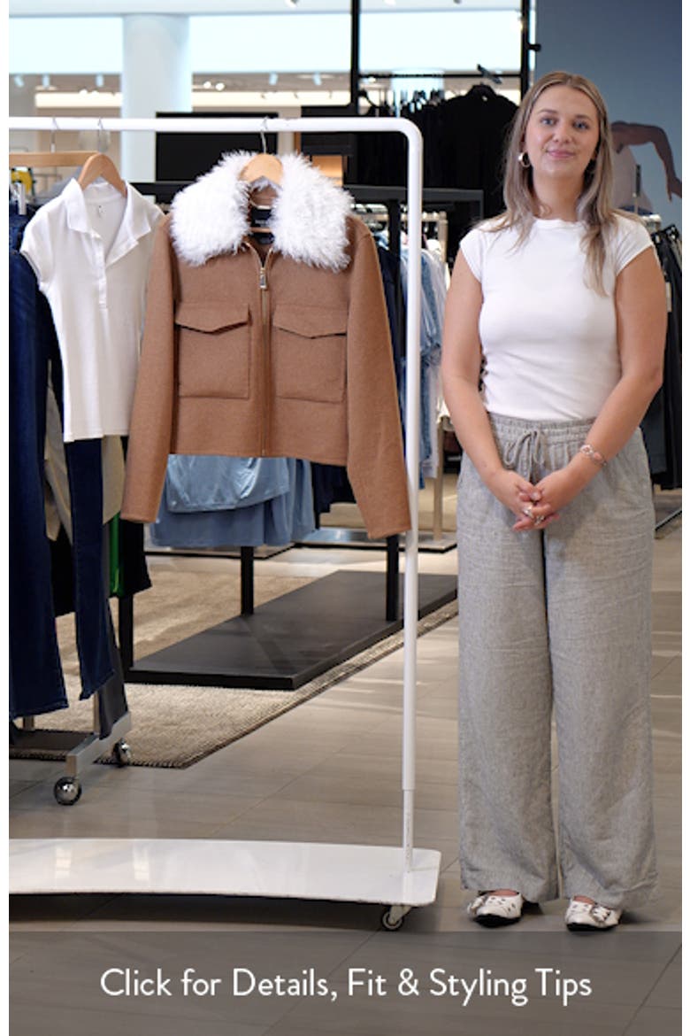 Wool Blend Jacket with Removable Faux Shearling Collar video