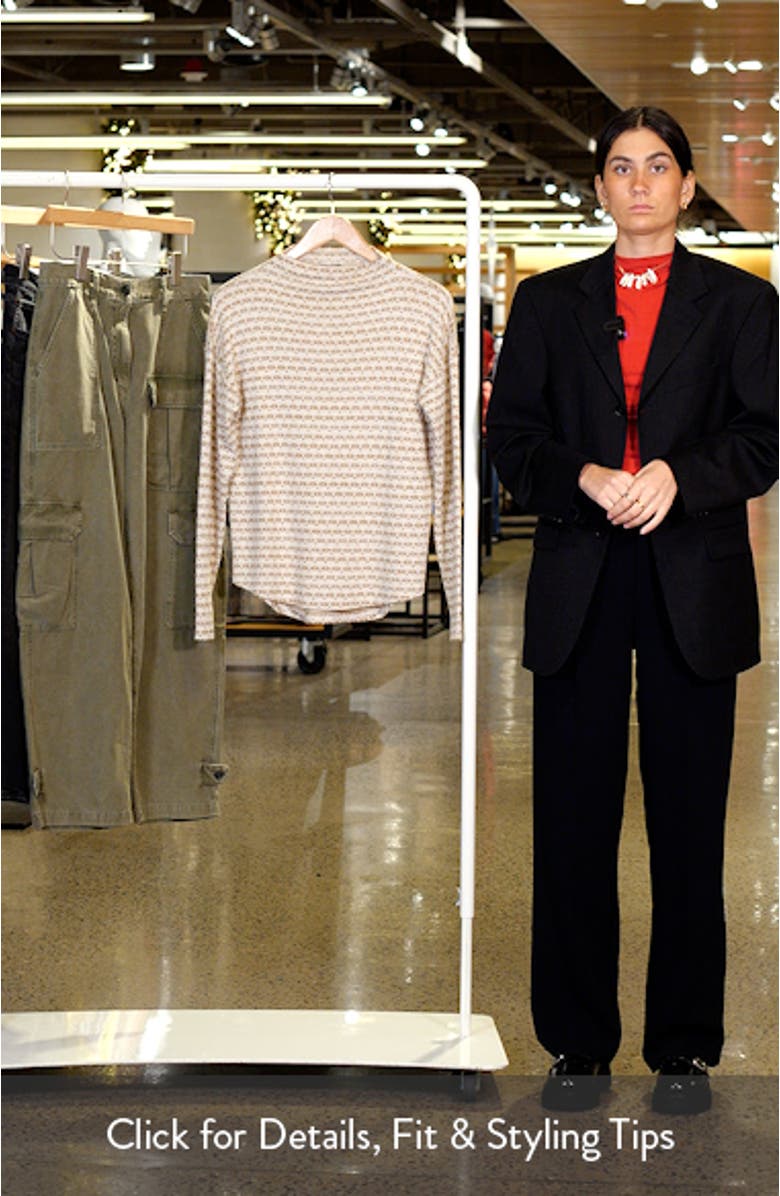 Jacquard Mock Neck Knit Top, sales video thumbnail