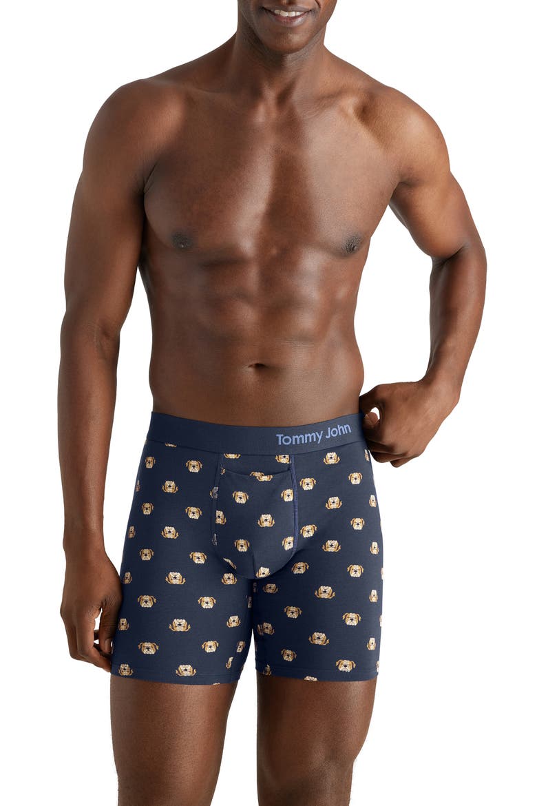 Supima Cool Cotton Blend 6-Inch Boxer Briefs, Main, color, DRESS BLUES WINSTON