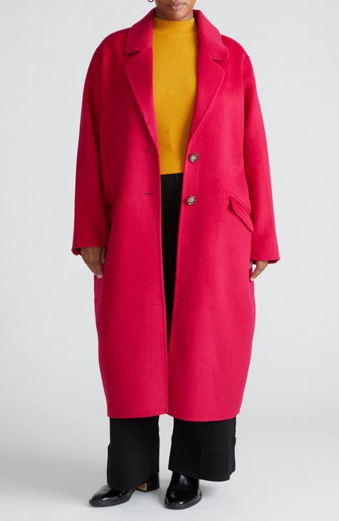 Plus size pink coat best sale