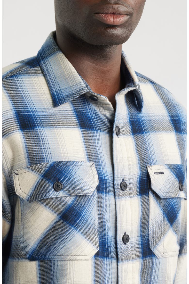 Burnside Cotton Flannel Shirt, Alternate, color, BLUE/ ECRU PLAID