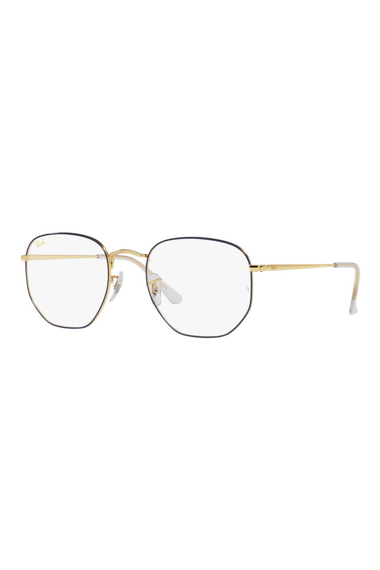 51mm Round Optical Glasses, Alternate, color, BLUE GOLD