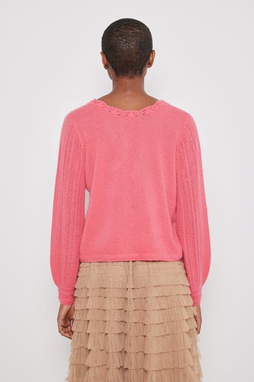 Lisa Todd Lacey Lover Cashmere Cardigan In Watermelon In Watermelon