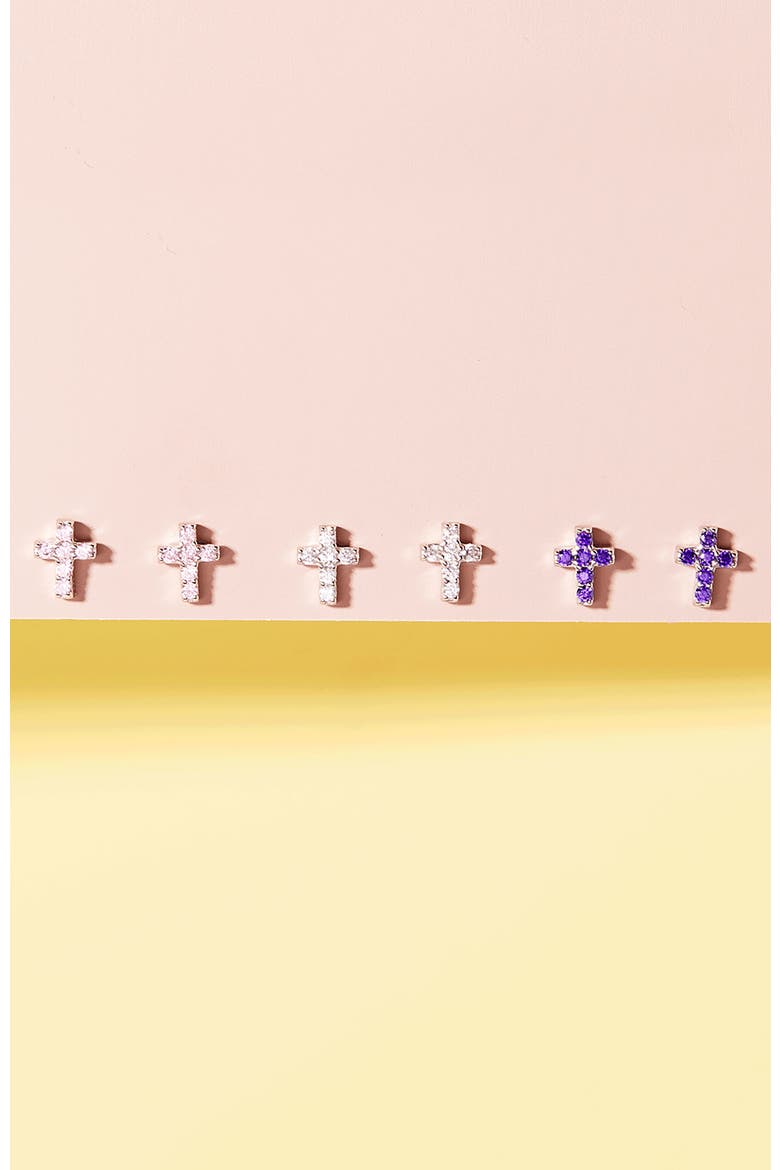 The Cross Earrings, Alternate, color, Pink