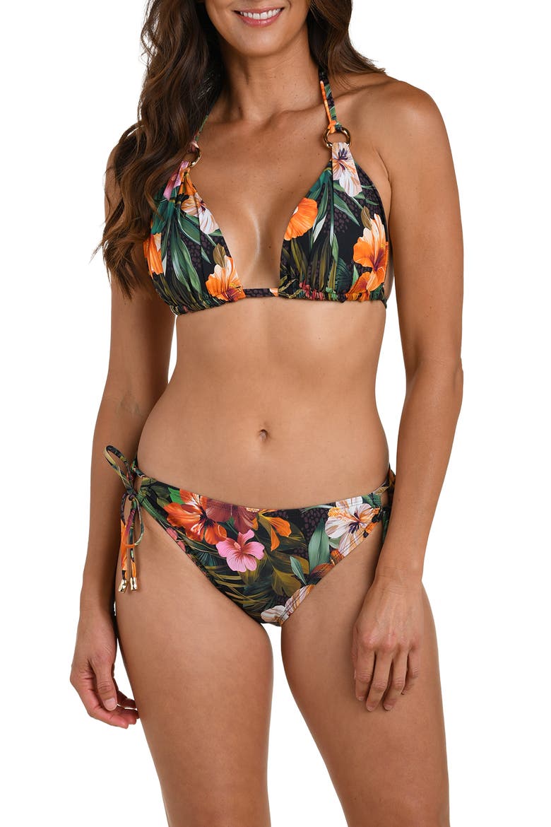 Tropical Hideaway Adjustable Loop Bikini Bottoms, Alternate, color, BROWN MULTI