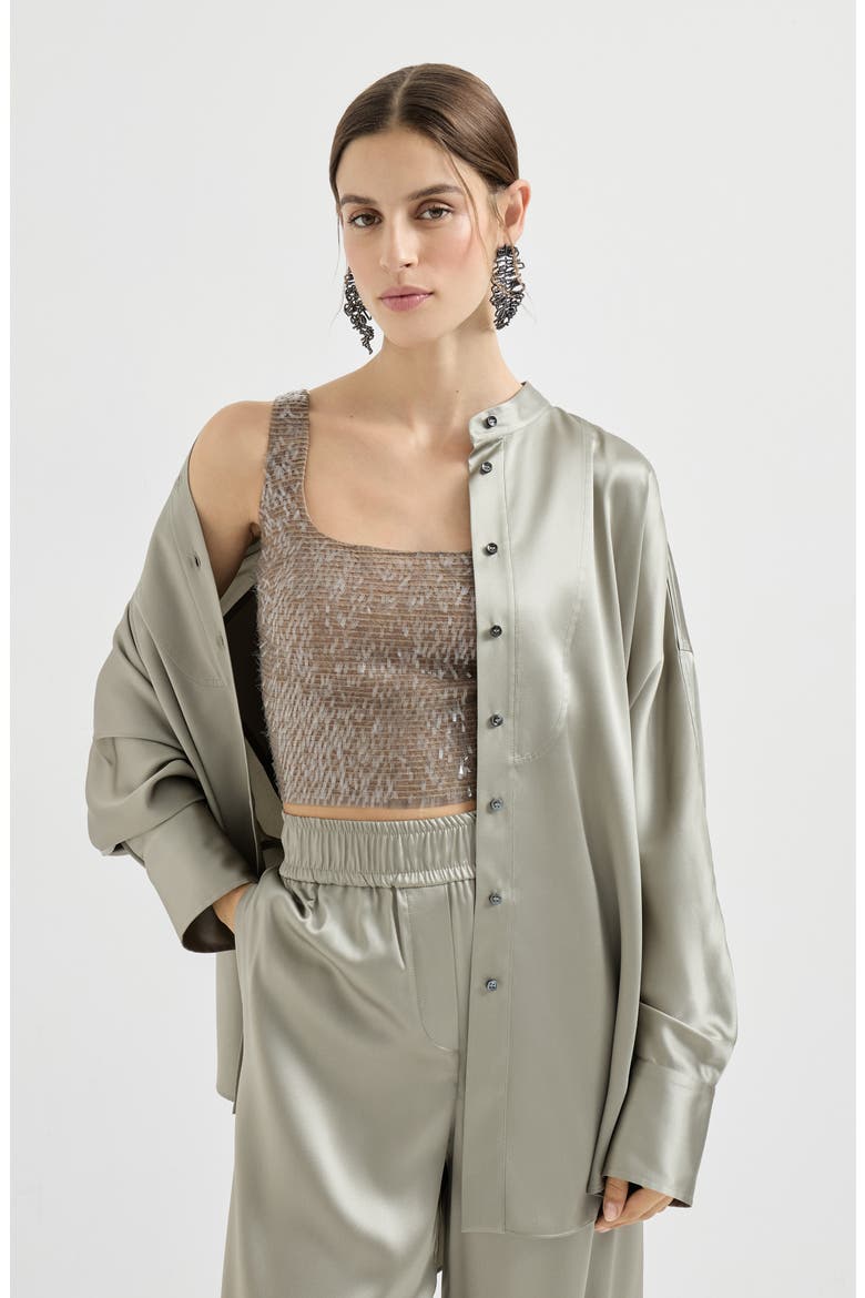Cropped top with dazzling embroidery, Alternate, color, Rope