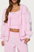 EDIKTED Diva Logo Zip-Up Hoodie