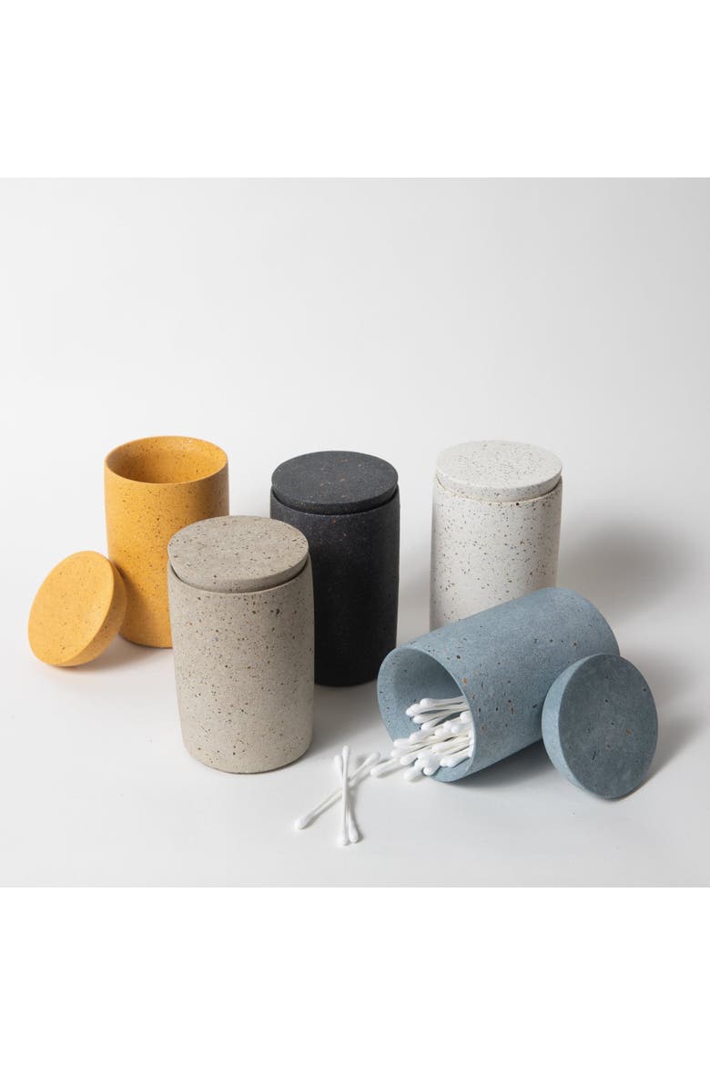 Cotton Swab Holder, Alternate, color, Natural Terrazzo
