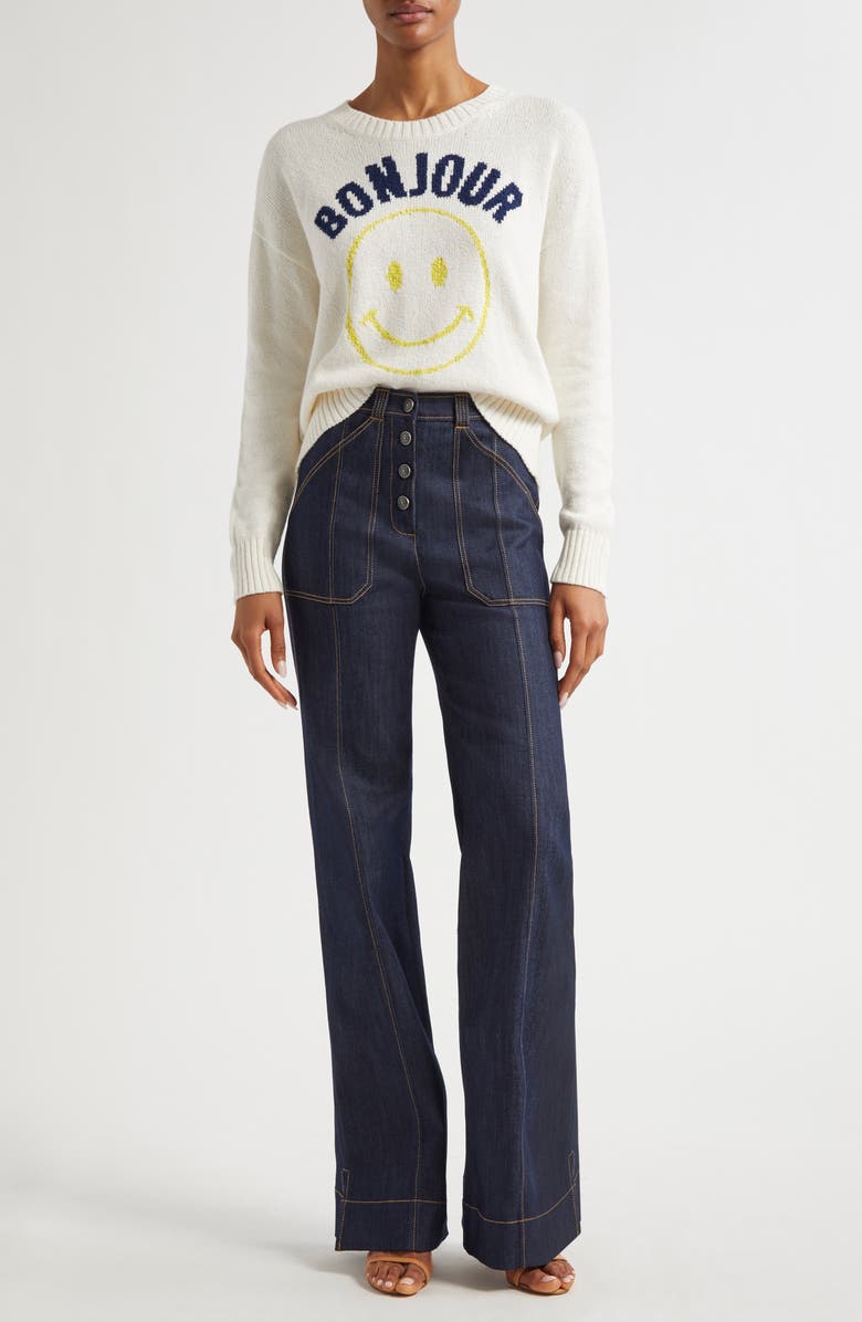 Cinq à Sept Chunky Graphic Sweater, Alternate, color, 