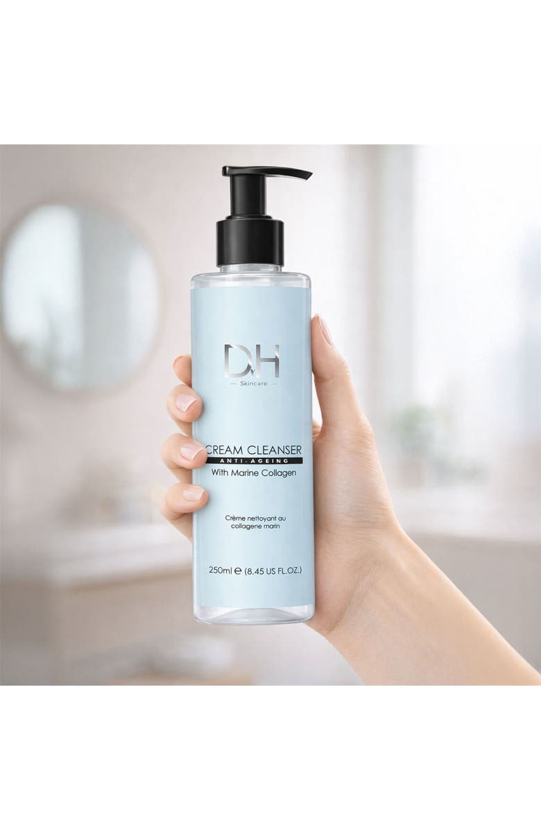 Dr H Anti-Ageing Cream Cleanser with Marine Collagen 200ml for Acne & Blemishes, Large Pores, Alternate, color, White