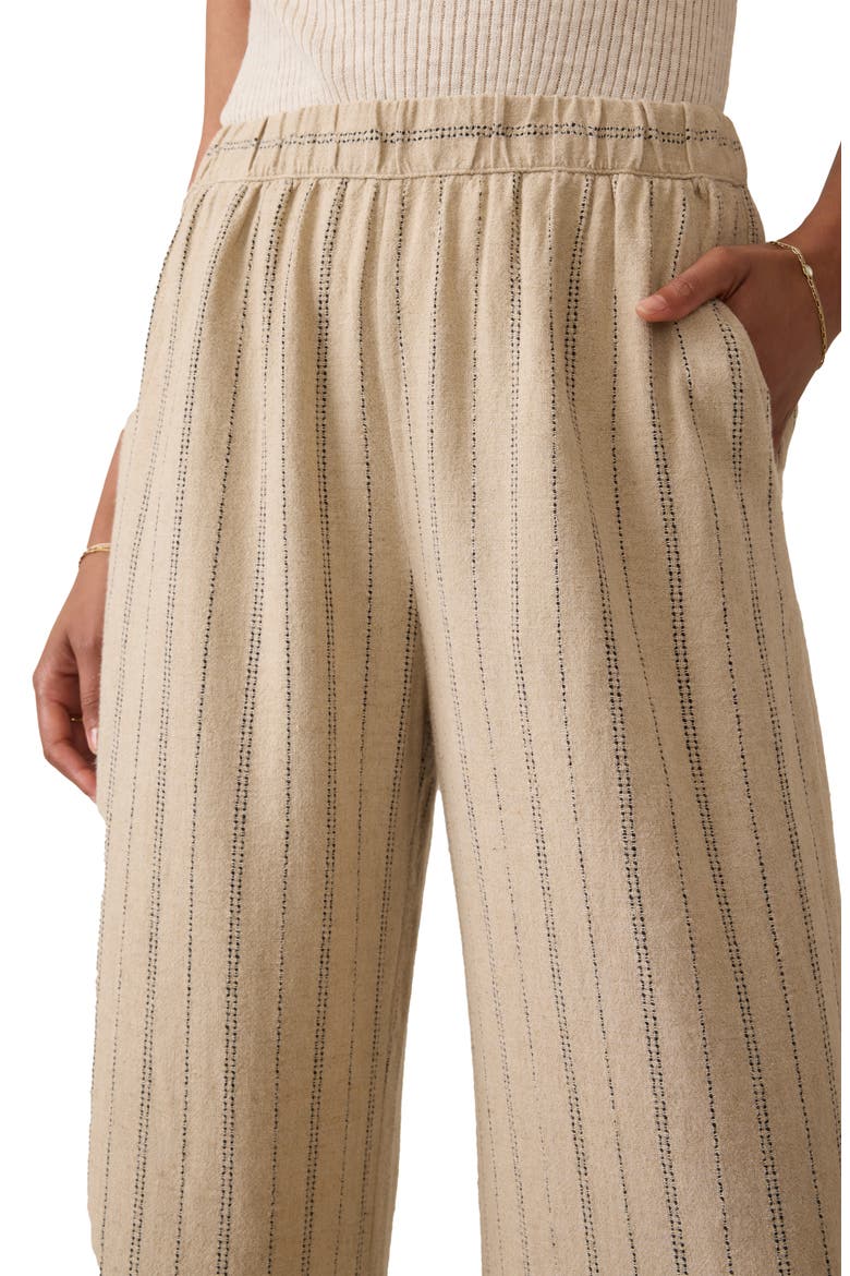 Riviera Stripe Linen Blend Pants, Alternate, color, DRIFTWOOD STRIPE