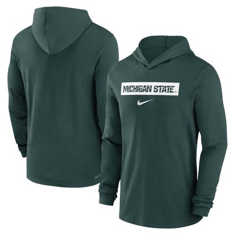 Men's Nike Green Michigan State Spartans 2024 Sideline Hoodie Performance Long Sleeve T-Shirt