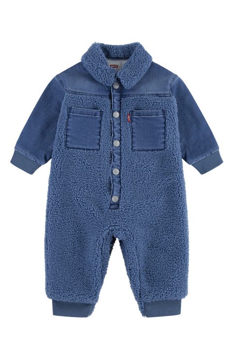 Denim & Fleece Romper (Baby)