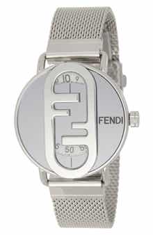 Fendi O'Lock Mesh Strap Watch, 42mm