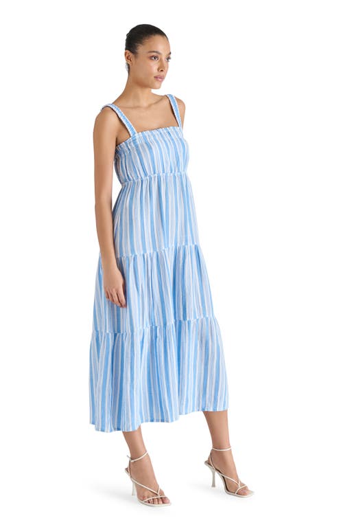Steve Madden Alissa Stripe Tiered Cotton Gauze Midi Sundress