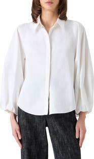 Akris punto Washed Cotton Stretch Sateen Button-Up Shirt