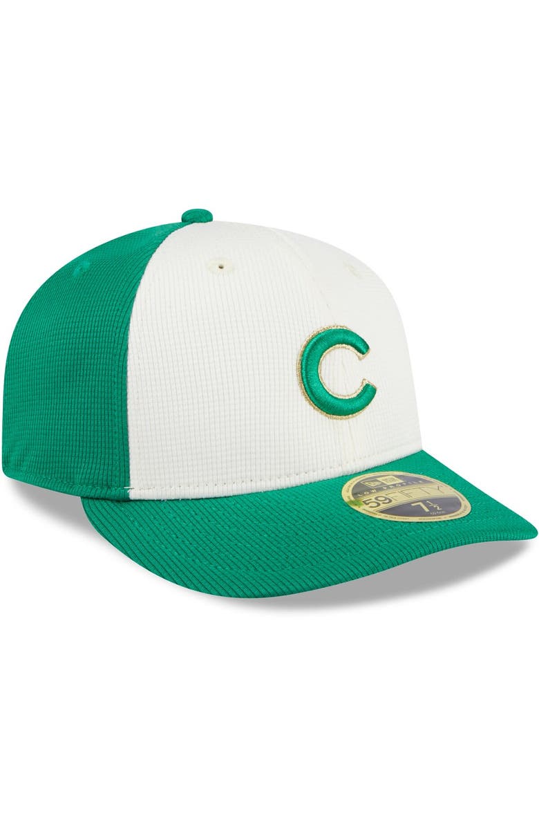 New Era Men's New Era White/Green Chicago Cubs 2024 St. Patrick's Day Low Profile 59FIFTY Fitted Hat, Alternate, color, White