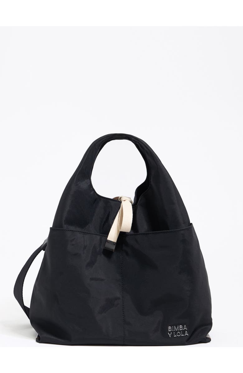 Bimba y Lola Small Nylon Paper Bag, Main, color, Black