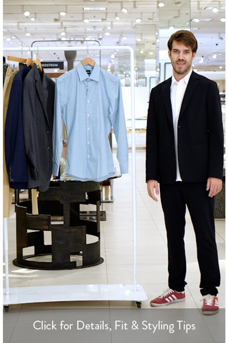 Hank Kent Slim Fit Check Stretch Cotton Dress Shirt video
