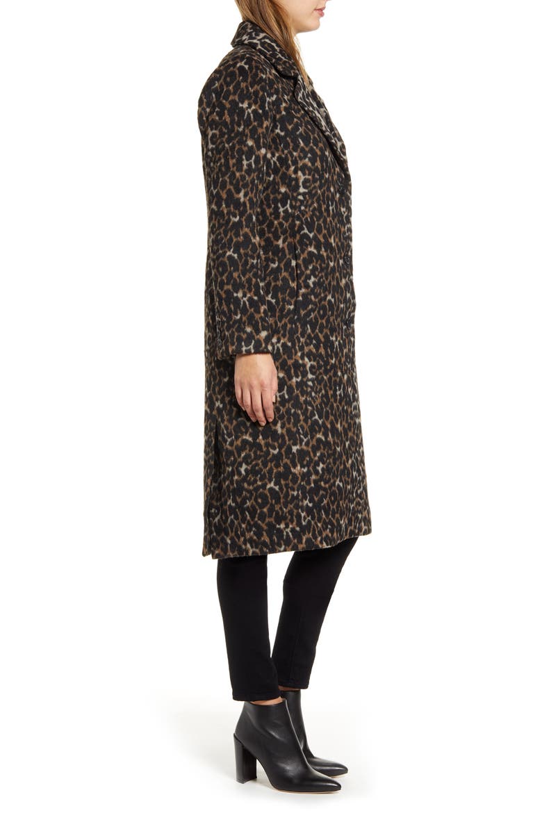 Leopard Print Coat, Alternate, color, BROWN LEOPARD