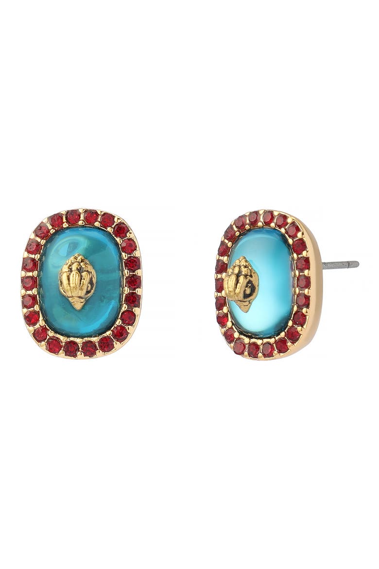 Eagle Square Stone Stud Earrings, Main, color, BLUE