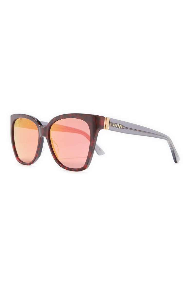 55mm Cat Eye Sunglasses, Alternate, color, REDLEOPBR / ORANGE MULTILAY