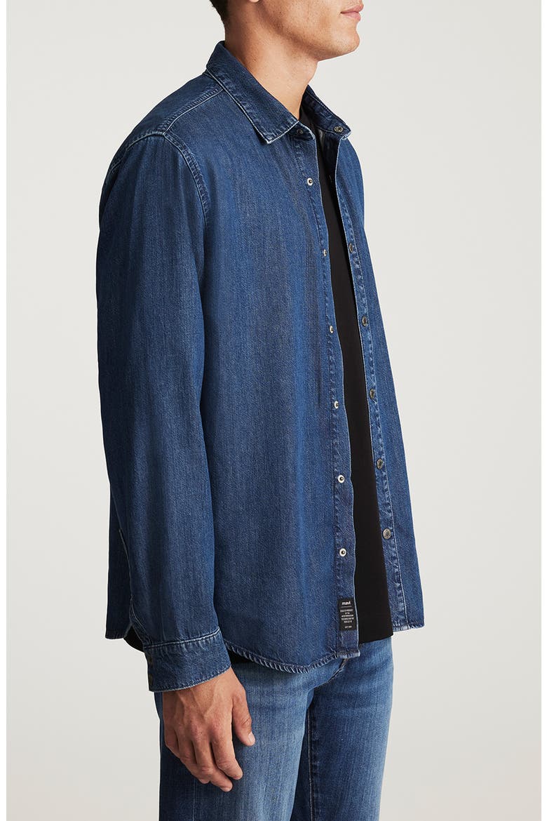 Roy Denim Snap-Up Shirt, Alternate, color, DARK INDIGO LUX BLAC