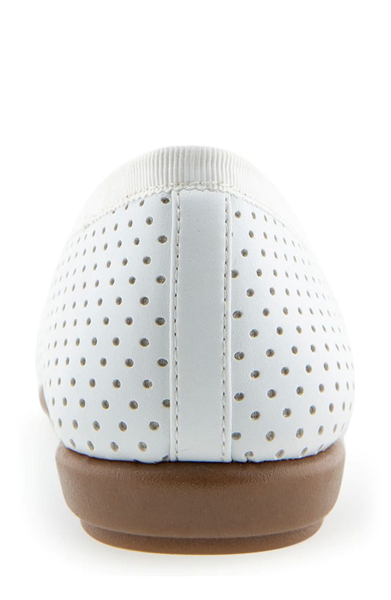 Homebet Ballet Flat, Alternate, color, WHITE PERFORATED
