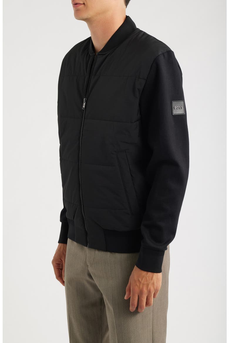 Skiles Padded Bomber Jacket, Main, color, BLACK