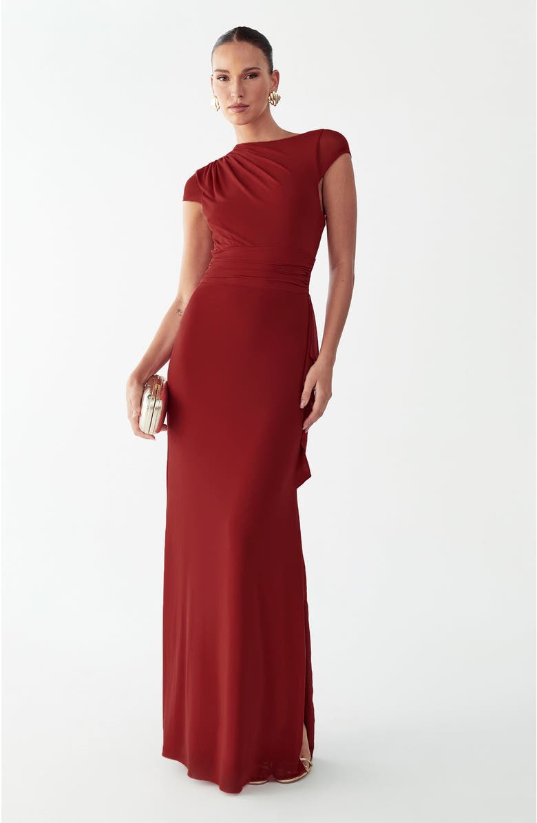 BWLDR Howard Maxi Dress, Alternate, color, Rust