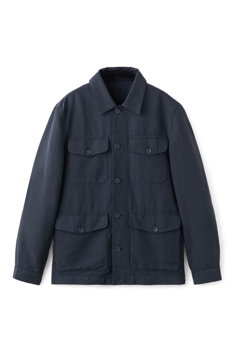 Button Front Chore Jacket, Alternate, color, NAVY