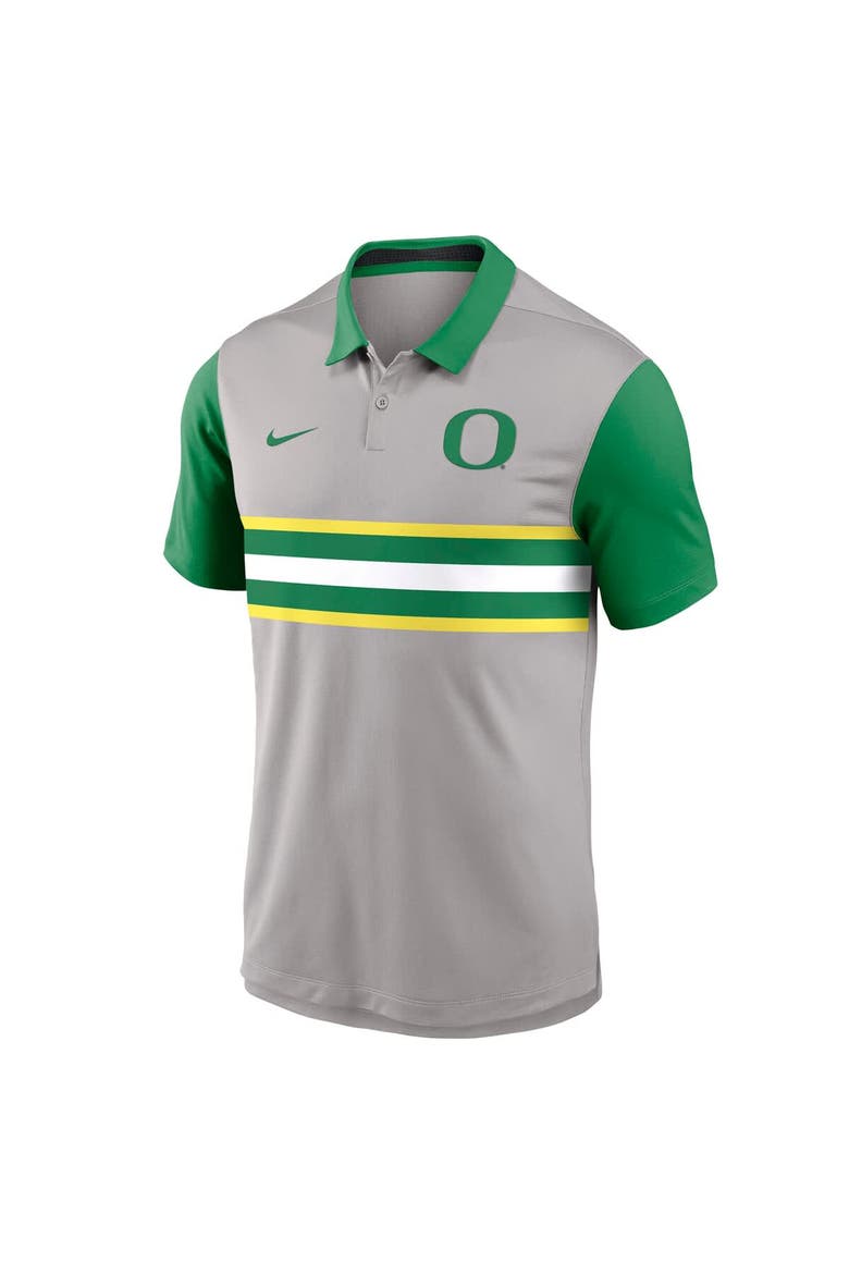 Men's Nike Gray/Green Oregon Ducks Vapor Dri-FIT Polo, Alternate, color, Gray