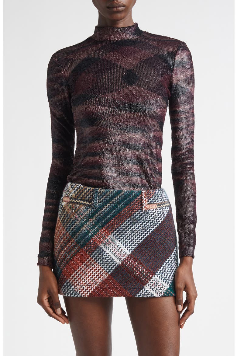 Flame Pattern Coated Sweater, Main, color, F903J MULTI BROWN AND BLACK