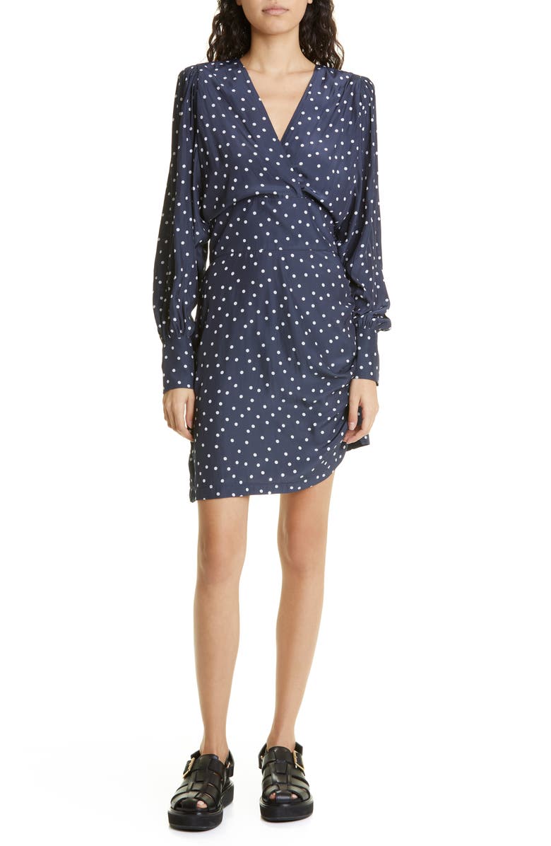 Smythe Asymmetric Drape Long Sleeve Minidress, Main, color,