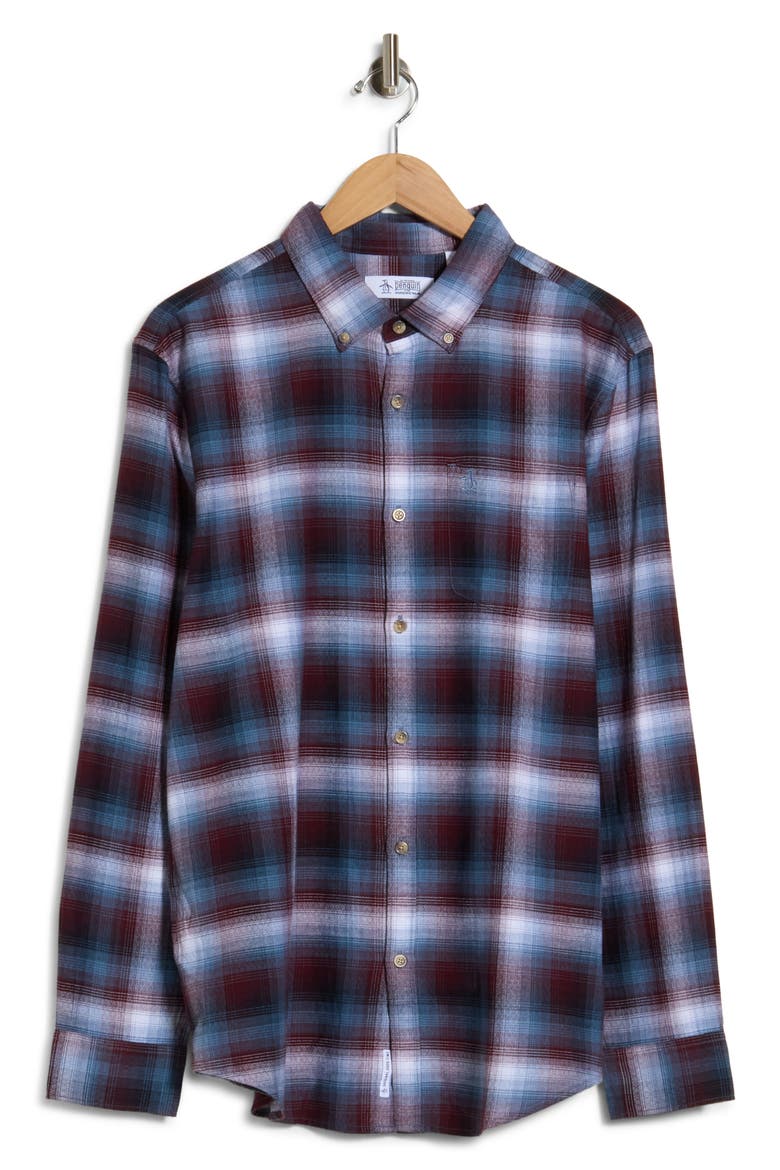 Lightweight Brushed Cotton Dobby Button-Down Shirt, Alternate, color, COPEN BLUE
