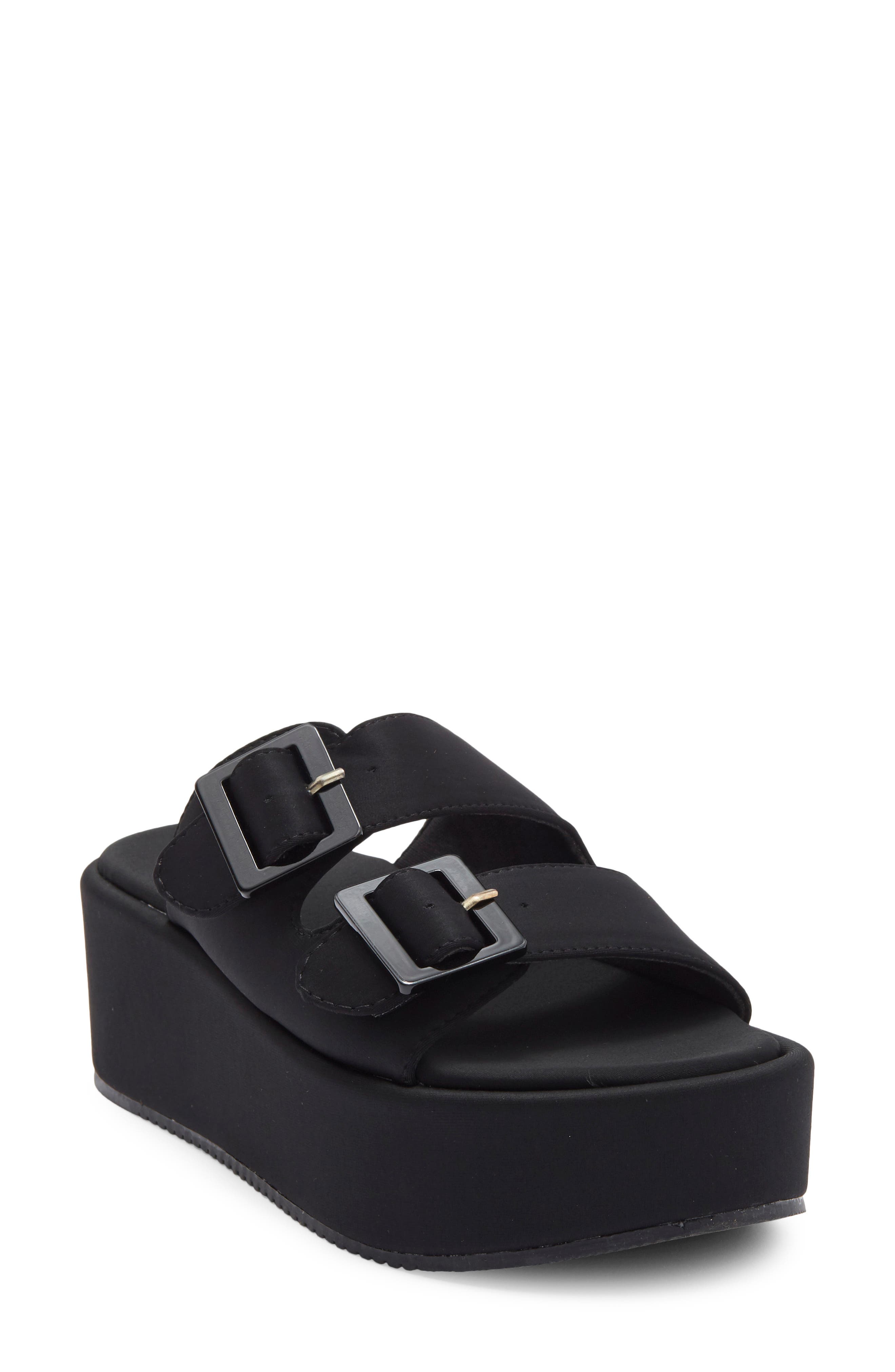 ASOS DESIGN Taxon Buckle Platform Wedge Sandal, Main, color, 