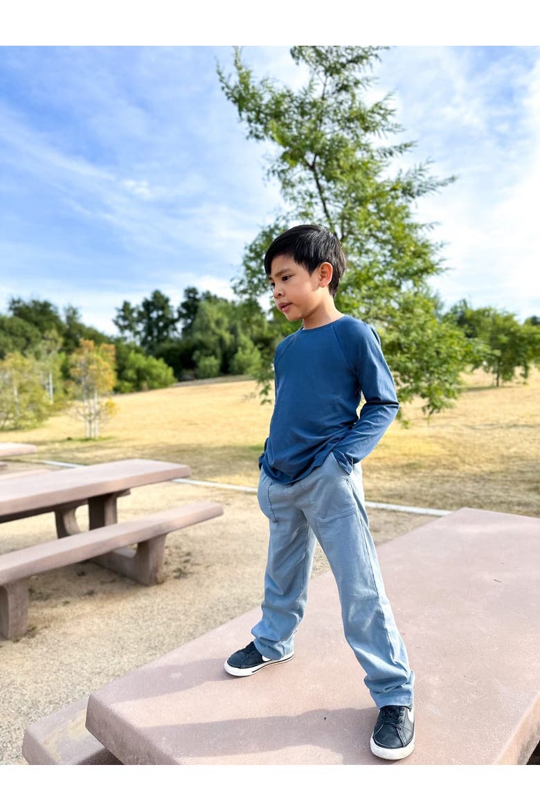 Boys Super-Soft 100% Organic Cotton Raglan Long Sleeve Tee, Alternate, color, Forest Green