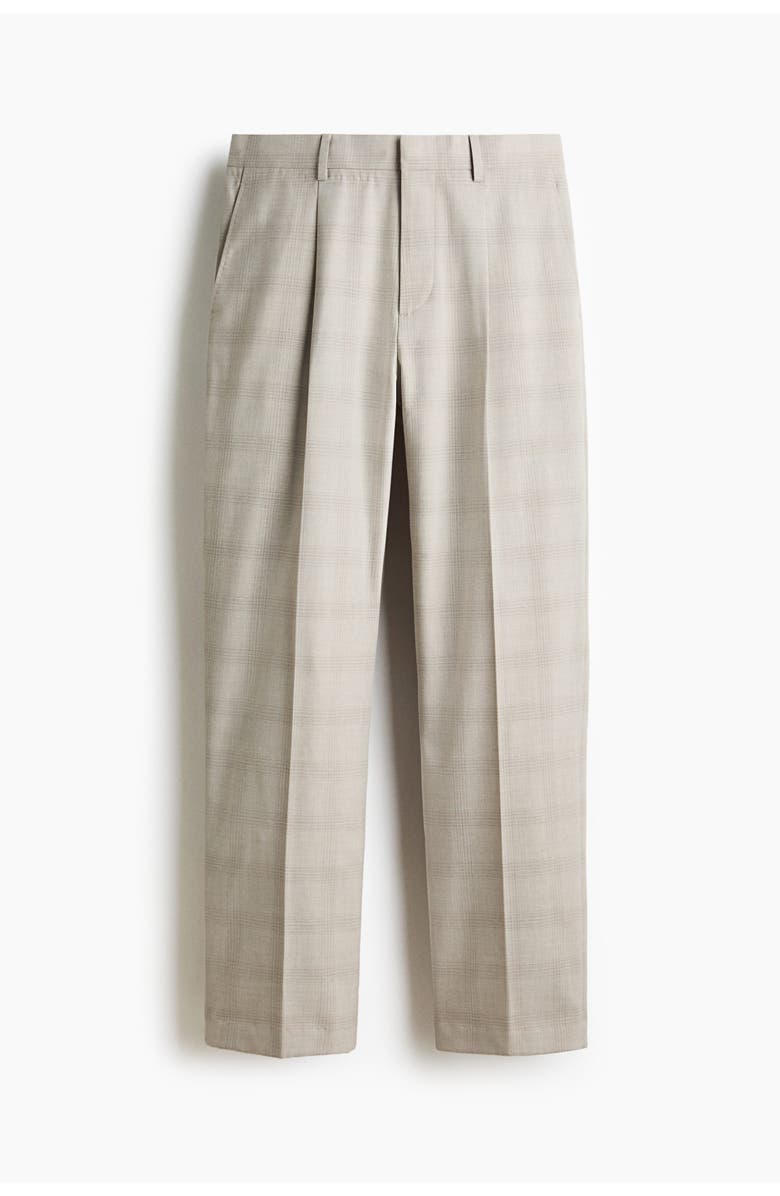 H&M Regular-fit tailored pants, Alternate, color, Beige/Checked