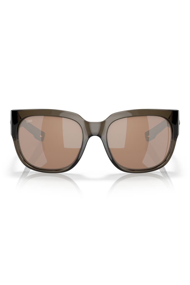 Waterwoman 55mm Polarized Pillow Sunglasses, Main, color, TAUPE / COPPER SILVER 580G