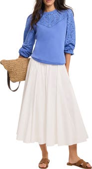 MINT VELVET Cotton Blend Broderie Sweatshirt