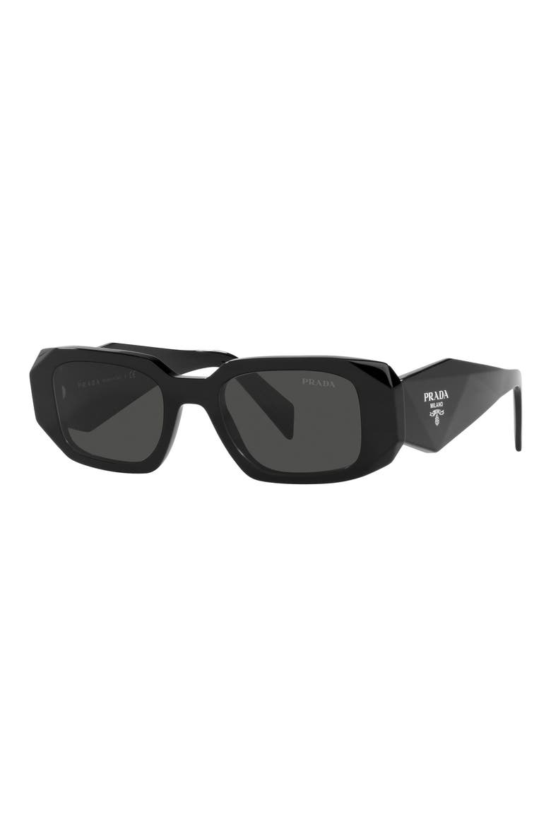 Runway 49mm Rectangular Sunglasses, Alternate, color, BLACK